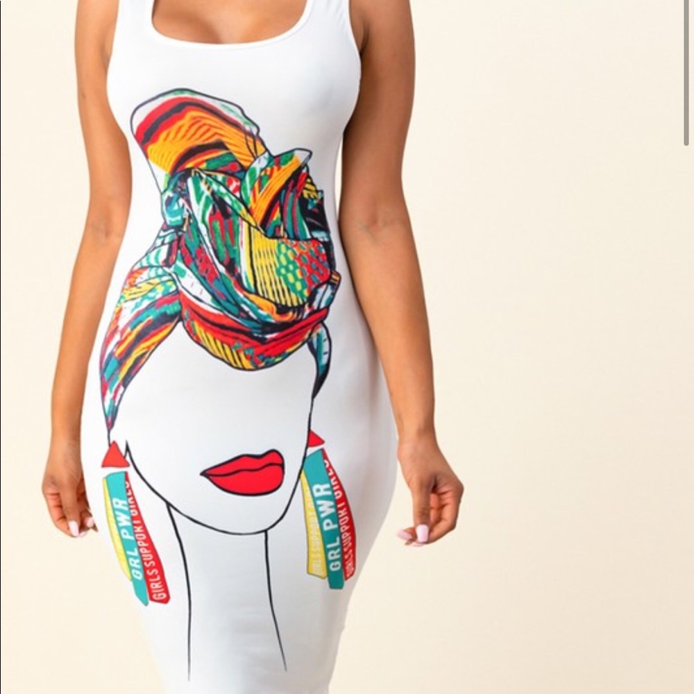 Girl Power White Bodycon Dress